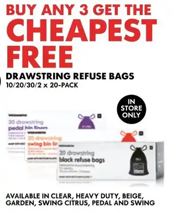 Woolworths Drawstring Refuse Bags offer