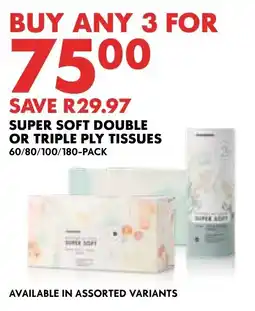 Woolworths Super Soft Double or Triple Ply Tissues offer