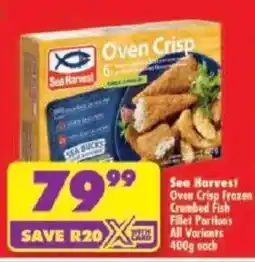 Shoprite Sea Harvest Oven Crisp Frozen Crumbed Fish Fillet Portions offer