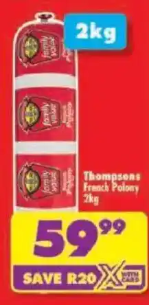 Shoprite Thompsons French Polony offer