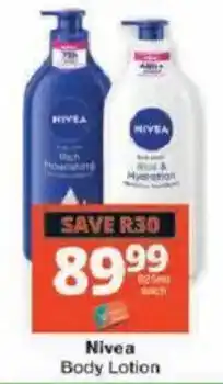 Checkers Hyper Nivea Body Lotion offer
