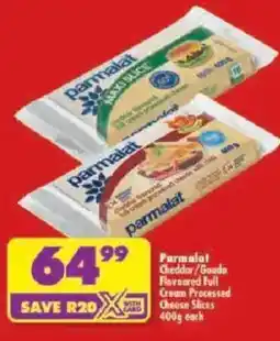 Shoprite Parmalat Cheddar/Gouda Flavoured Full Cream Processed Cheese Slices offer