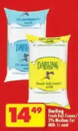 Shoprite Darling Fresh Full Cream 2% Medium Fat Milk offer