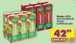 Shoprite Rhodes 100% Fruit Juice Blend All Variants offer