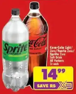 Shoprite Coca-Cola Light/Zero/Fanta Zero/Sprite Zero Soft Drink offer