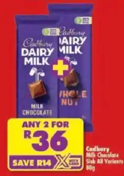 Shoprite Cadbury Dairy Milk Whole Nut offer