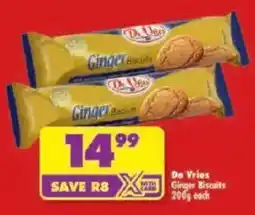 Shoprite De Vries Ginger Biscuits offer