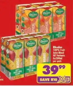 Shoprite Rhodes 100% Fruit Juice Blend offer