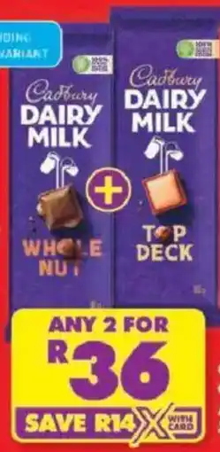 Shoprite Cadbury Chocolate Slabs offer