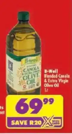 Shoprite B-Well Blended Canola & Extra Virgin Olive Oil offer