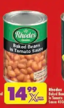 Shoprite Rhodes Baked Beans in Tomato Sauce offer