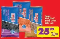 Shoprite Imbo Black/Red/Brown Lentils offer