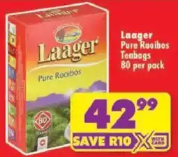 Shoprite Laager Pure Rooibos Teabags offer
