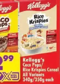 Shoprite Kellogg's Coco Pops/Rice Krispies Cereal offer