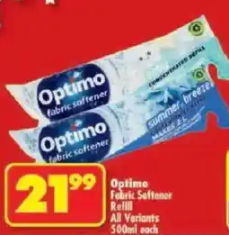 Shoprite Optimo Fabric Softener Refill offer