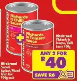 Shoprite Ritebrand Pilchards in Tomato/Chilli Sauce offer