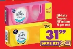 Shoprite Lil-Lets Tampons offer