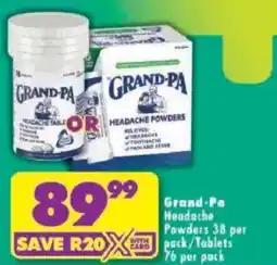 Shoprite Grand-Pa Headache Powders offer