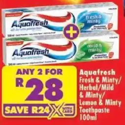 Shoprite Aquafresh toothpaste offer