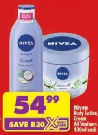 Shoprite Nivea Body Lotion Cream offer