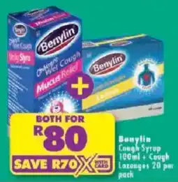 Shoprite Benylin Cough Syrup + Cough Laxanges offer