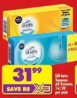 Shoprite Lil-lets Tampons offer