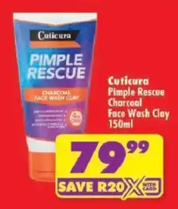 Shoprite Cuticura Pimple Rescue Charcoal Face Wash Clay offer