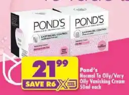 Shoprite Pond's Normal To Oily/Very Oily Vanishing Cream offer