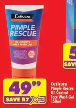 Shoprite Cuticura Pimple Rescue Oil Control Face Wash Gel offer