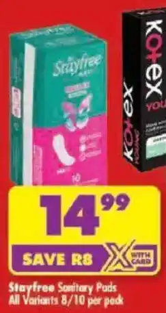 Shoprite Stayfree Sanitary Pads offer