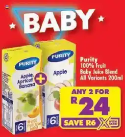 Shoprite Purity 100% Fruit Baby Juice Blend offer