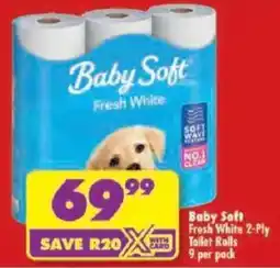 Shoprite Baby Soft Fresh White Toilet Rolls offer