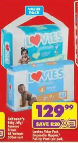 Shoprite Lovies Value Pack Disposable Nappies/Pull-Up Pants offer