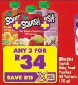 Shoprite Rhodes Squish Baby Food Pouches offer