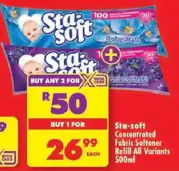 Shoprite Sta-soft Concentrated Fabric Softener Refill offer
