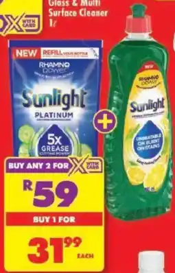 Shoprite Sunlight Original/ Platinum Dishwashing Liquid offer