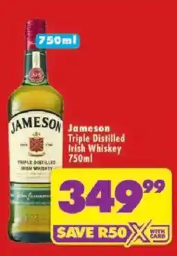 Shoprite Jameson Triple Distilled Irish Whiskey offer