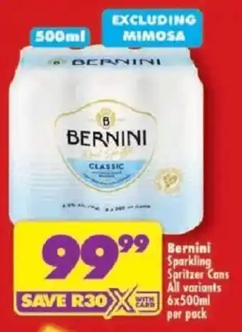 Bernini Sparkling Spritzer Cans