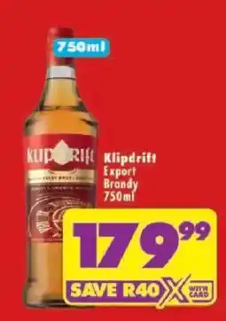 Shoprite Klipdrift Export Brandy offer