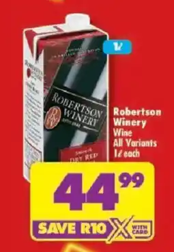 Shoprite Robertson Winery Wine All Variants offer