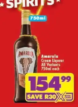 Shoprite Amarula Cream Liqueur offer