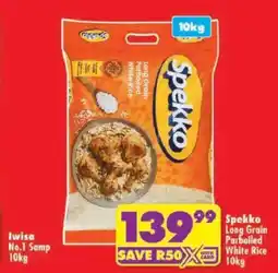 Shoprite Spekko Long Grain Parboiled White Rice offer