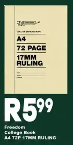 Supa Store Freedom College Book A4 72P 17MM RULING offer