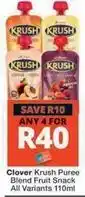 Checkers Hyper Clover - krush puree blend fruit snack offer