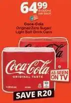 Checkers Hyper Coca cola - original/zero sugar/light soft drink cans offer