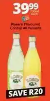 Checkers Hyper Rose's - flavoured cordial offer