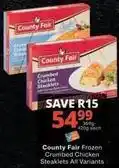 Checkers County fair - frozen crumbed chicken steaklets offer