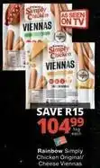 Checkers Rainbow - original/cheese viennas offer