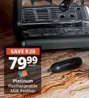 Checkers Platinum - rechargeable milk frother offer