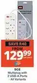 Checkers Multiplug with 2 usb-a ports offer